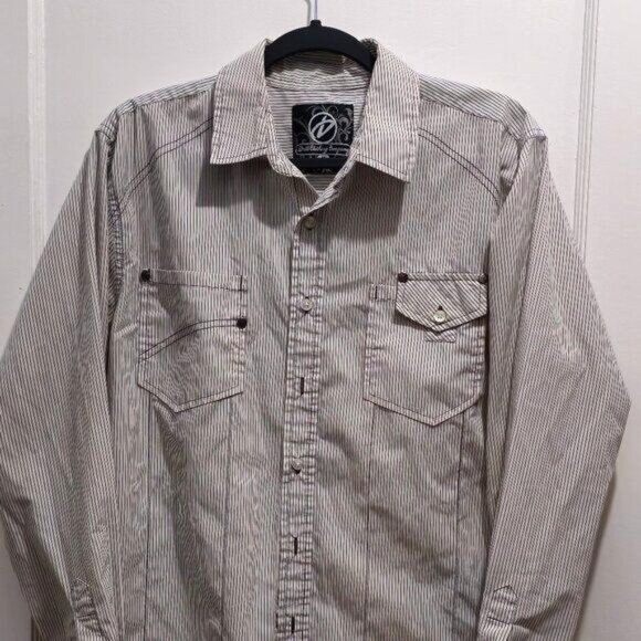 Drill Clothing Company Tops - Drill Clothing Co. Women's Striped Shirt L/S Medium Cotton White & Black